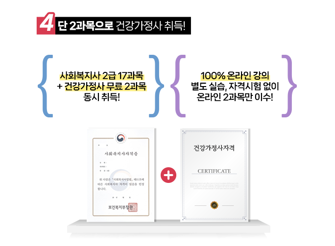 단 2과목으로 건강가정사 취득!