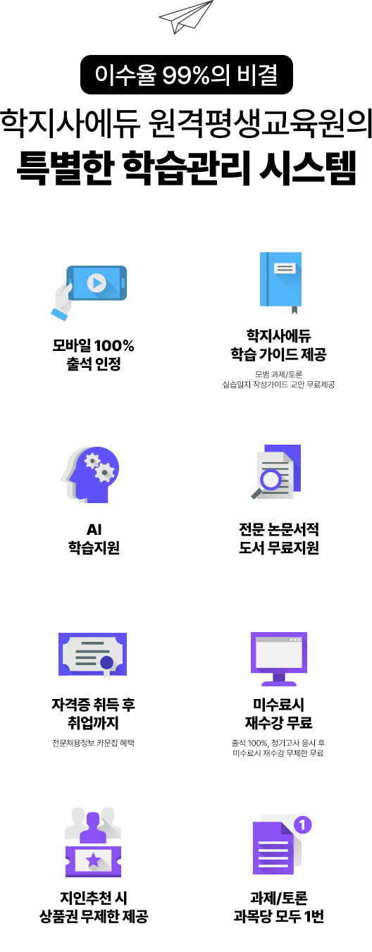학지사에듀 원격평생교육원의 특별한 학습관리 시스템